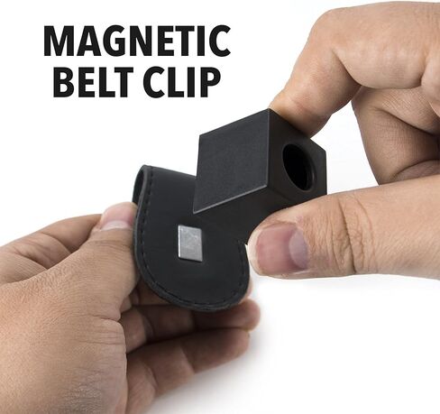 Felson Billiard Supplies Magnetic Pool Cue Chalk Holder with Bicast Leather Belt Clip – Pool Stick Precision Tool, Billiards Accessories in Kuwait