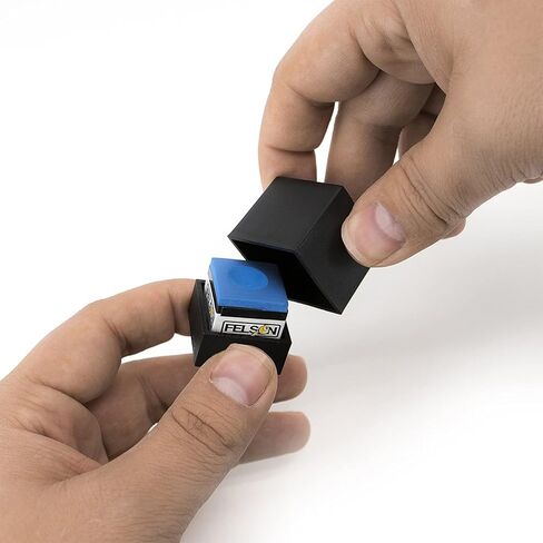 Felson Billiard Supplies Magnetic Pool Cue Chalk Holder with Bicast Leather Belt Clip – Pool Stick Precision Tool, Billiards Accessories in Kuwait