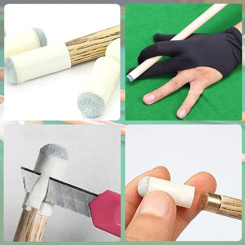 مجموعة اصلاح عصا البلياردو مكونة من 26 قطعة مع قطعتين من قفازات البلياردو، مجموعة اصلاح عصا البلياردو تتضمن 1 مشبك عصا و1 اداة تشكيل كرة البلياردو و2 اطراف تشذيب و12 مكعب طباشير للبلياردو و10 رؤوس in Kuwait