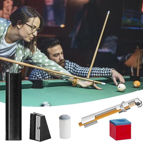 مجموعة اصلاح عصا البلياردو مكونة من 26 قطعة مع قطعتين من قفازات البلياردو، مجموعة اصلاح عصا البلياردو تتضمن 1 مشبك عصا و1 اداة تشكيل كرة البلياردو و2 اطراف تشذيب و12 مكعب طباشير للبلياردو و10 رؤوس in Kuwait