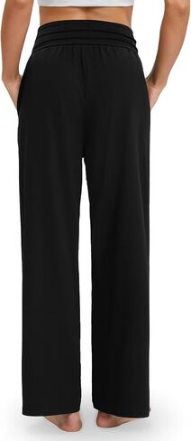 Gracyoga Wide Leg Pants for Women Casual Loose Yoga Sweatpants Comfy High Waisted Lounge Pajama Flowy Pants with Pockets in Kuwait