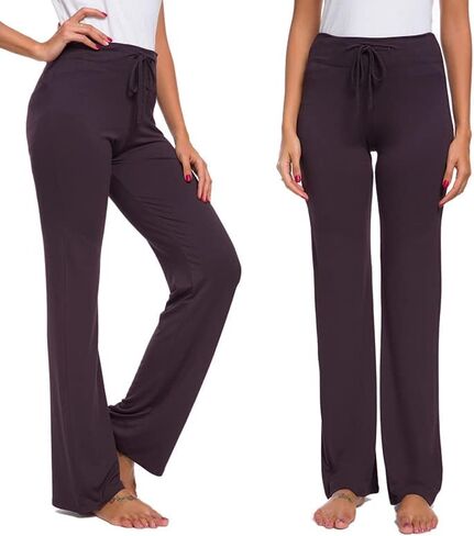 ADANIKI Women's Long Modal Comfy Drawstring Trousers, High Waist Sweatpants, Loose Straight-Leg Pants for Yoga Sporting in Saudi Arabia