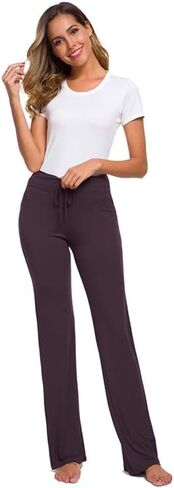 ADANIKI Women's Long Modal Comfy Drawstring Trousers, High Waist Sweatpants, Loose Straight-Leg Pants for Yoga Sporting in Saudi Arabia