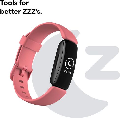 Fitbit Inspire 2 Health & Fitness Tracker with a Free 1-Year Premium Trial, 24/7 Heart Rate, Black/Black, One Size (S & L Bands Included) (Renewed) in Saudi Arabia