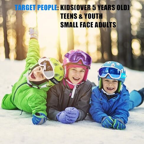 findway Kids Ski Goggles, Kids Snow Snowboard Goggles for Boys Girls Youth OTG in Kuwait