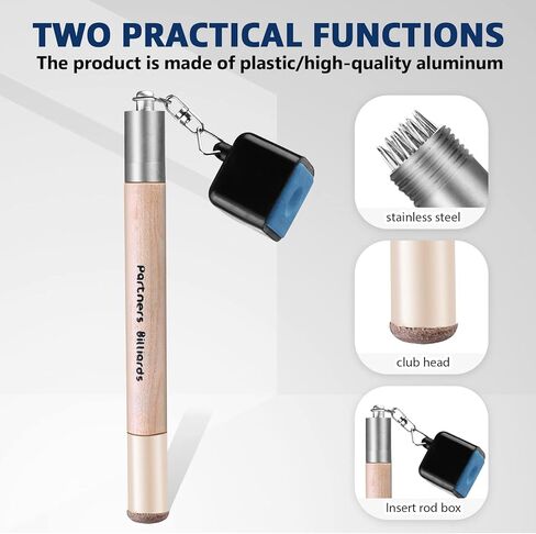 حامل طباشير حمام السباحة من GOTIDA للبلياردو: 2 عبوة 2 في 1 حامل طباشير، جيب عصا حوض السباحة مع 6 قطع مكعبات طباشير حمام السباحة، حامل طباشير عصا حمام السباحة لضرب الكرات الدقيقة in Kuwait