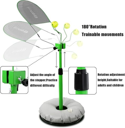 piothioh Tennis Topspin Trainer Portable Tennis Trainer Adjustable Height Professional Spinning Tennis Training Equipment Tennis Accessories in Saudi Arabia