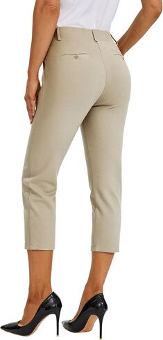 Willit Women's Capri Pants Dress Yoga Pants Work Capri Slacks Stretch Office Pants High Waisted 21" in Kuwait