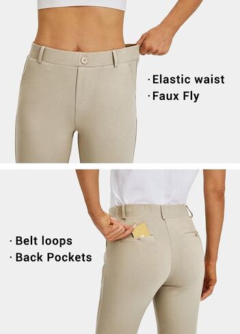 Willit Women's Capri Pants Dress Yoga Pants Work Capri Slacks Stretch Office Pants High Waisted 21" in Kuwait