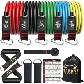 Resistance Bands Set - Workouts Bands for Men and Women, Exercise Bands with Handle, Door Anchor, Legs Ankle Straps, Elastic Bands for Physical Therapy, at Home Fitness, Strength Training Equipment in Saudi Arabia