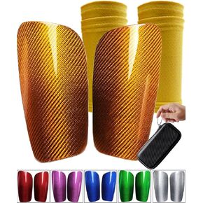 Carbon Fiber Soccer Shin Guards, with Portable Carrying Case, Super Strong, Ultra Light, Shock Resistance, Air Permeability, Suitable for Adult, Youth, Kid, Effective Protection in Kuwait