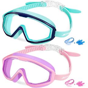 Freela Goggles for Kids Toddler 3-15, Anti Fog No Leak Clear Swim Goggles for Boys Girls Pool Beach Swimming