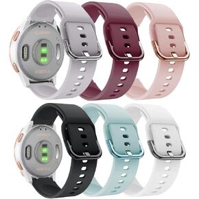 أساور ViCRiOR متوافقة مع ساعة Garmin Vivoactive 4S 40 مم / Venu 2S / Vivomove 3S الذكية، 6 عبوات 18 مم من السيليكون الناعم المطبوع بنمط باهت لموسيقى Garmin Forerunner 255s/255s
