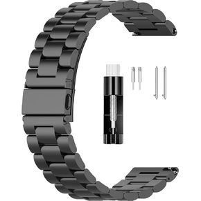 FitTurn Bands Compatible with COROS APEX 42mm/COROS PACE 2 Metal Stainless Steel Watch Band Replacement Classic Durable Solid Link Accessory Buckle Metal Strap Wrist Band