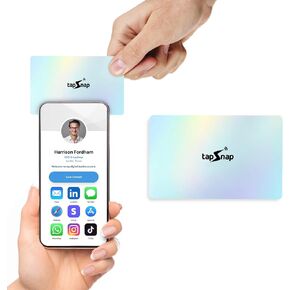 Digital Business Card - No Subscription - Tap to Share - Smart NFC/QR - Custom Business Card - iPhone & Android (White) in Saudi Arabia