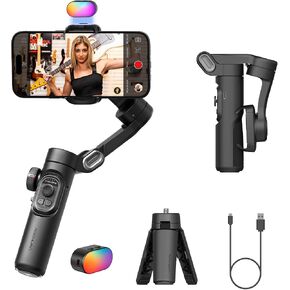AOCHUAN Smart XE 3-Axis Phone Gimbal Stabilizer for iPhone | Foldable handheld smartphone gimbal w/focus wheel, TikTok, YouTube vlog, video creation, compatible with iPhone&Android in Saudi Arabia