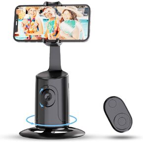 Auto Face Tracking Tripod - 360° Rotation Auto Tracking Phone Holder, No App, Phone Camera Mount with Remote and Gesture Control, Rechargeable Smart Shooting Holder for Video Recording, Tiktok in Saudi Arabia