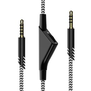 بديل لسلك Astro A40، سلك سماعة الرأس A10 المضفر، كابل التحكم في مستوى الصوت 6.5 قدم/2.0 متر متوافق مع سلك سماعات الألعاب Astro A40TR/A40/A10 (أحمر)