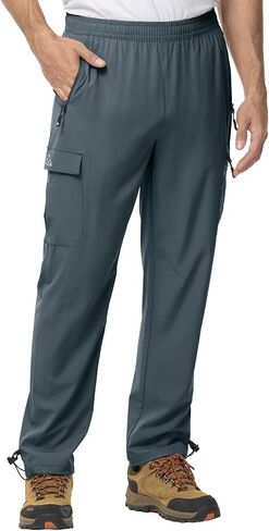 TBMPOY Men's Hiking Pants Quick Dry Lightweight Stretch Wind Outdoor Causal Cargo Work Pants with 5 Pockets in Kuwait