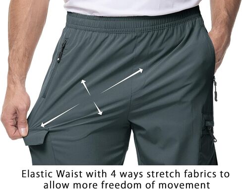 TBMPOY Men's Hiking Pants Quick Dry Lightweight Stretch Wind Outdoor Causal Cargo Work Pants with 5 Pockets in Kuwait