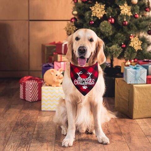 PTDECOR 2 حزمة الكلب باندانا عيد الميلاد الجاموس منقوشة عيد الميلاد الكلب وشاح مريلة منديل مجموعة عيد ميلاد سعيد الكلب عصابات الأزياء الملحقات للكلاب الصغيرة المتوسطة الكبيرة الحيوانات الأليفة in Kuwait