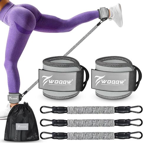 Ankle Resistance Bands with Cuffs, Glutes Workout Equipment, Legs Resistance Bands for Kickbacks Hip Glute Training Exercises - Perfect for Home Workouts and Fitness Training for Women in Kuwait