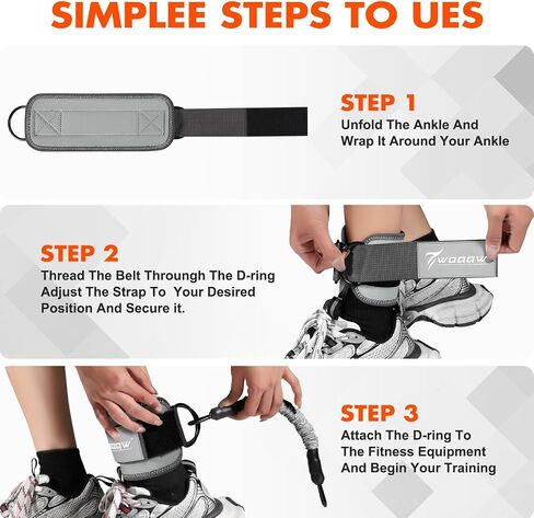 Ankle Resistance Bands with Cuffs, Glutes Workout Equipment, Legs Resistance Bands for Kickbacks Hip Glute Training Exercises - Perfect for Home Workouts and Fitness Training for Women in Kuwait