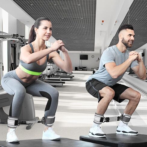Ankle Resistance Bands with Cuffs, Glutes Workout Equipment, Legs Resistance Bands for Kickbacks Hip Glute Training Exercises - Perfect for Home Workouts and Fitness Training for Women in Kuwait