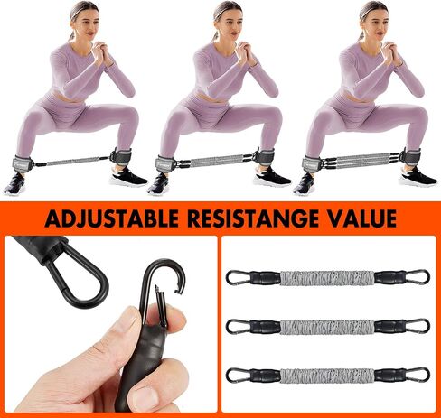 Ankle Resistance Bands with Cuffs, Glutes Workout Equipment, Legs Resistance Bands for Kickbacks Hip Glute Training Exercises - Perfect for Home Workouts and Fitness Training for Women in Kuwait