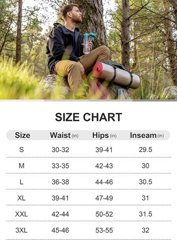 سروال Pudolla الرجالي للمشي لمسافات طويلة، سروال عمل خارجي للرجال بعامل حماية من الأشعة فوق البنفسجية 50+ مع جيوب بسحاب in Kuwait
