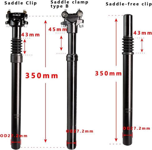 Jiaxitek Bicycle Seatpost Shock Absorber, Adjustable Alloy Lightweight Bicycle Suspension Seatpost 27.2mm Shock Absorber Post Road Accessory Pole for Road Mountain Bike Fixed Seatpost in Saudi Arabia