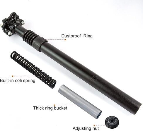 Jiaxitek Bicycle Seatpost Shock Absorber, Adjustable Alloy Lightweight Bicycle Suspension Seatpost 27.2mm Shock Absorber Post Road Accessory Pole for Road Mountain Bike Fixed Seatpost in Saudi Arabia