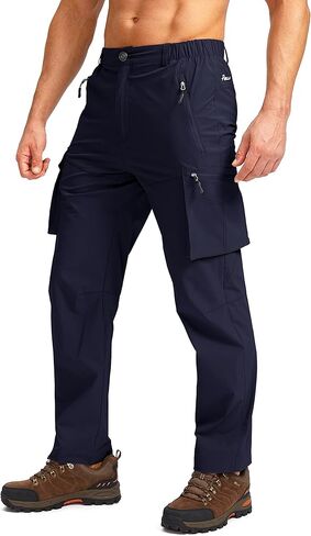 سروال Pudolla الرجالي للمشي لمسافات طويلة، سروال عمل خارجي للرجال بعامل حماية من الأشعة فوق البنفسجية 50+ مع جيوب بسحاب in Kuwait