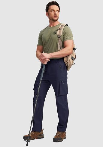 سروال Pudolla الرجالي للمشي لمسافات طويلة، سروال عمل خارجي للرجال بعامل حماية من الأشعة فوق البنفسجية 50+ مع جيوب بسحاب in Kuwait