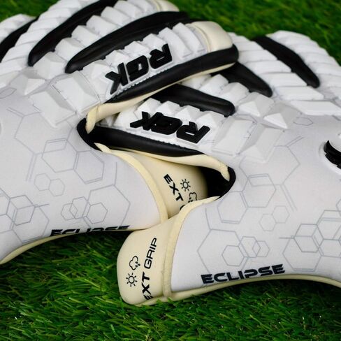 Renegade GK Eclipse Professional Soccer Goalie Gloves with Microbe-Guard (Sizes 6-12, Level 5) Pro-Tek Fingersaves & 4+3MM EXT Contact Grip | Goalkeeper Gloves for Elite Play | Based in The USA in Saudi Arabia