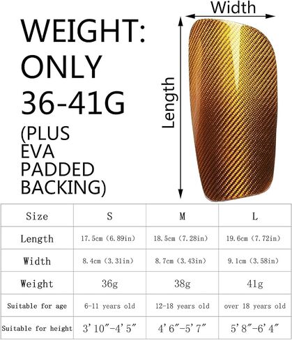 Carbon Fiber Soccer Shin Guards, with Portable Carrying Case, Super Strong, Ultra Light, Shock Resistance, Air Permeability, Suitable for Adult, Youth, Kid, Effective Protection in Kuwait