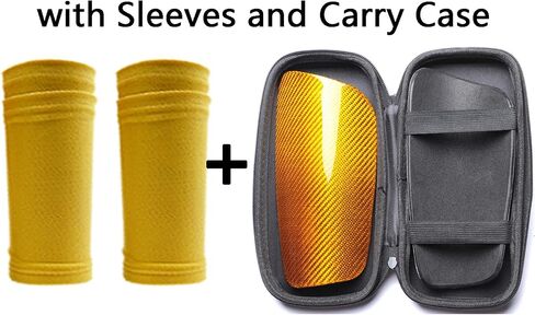 Carbon Fiber Soccer Shin Guards, with Portable Carrying Case, Super Strong, Ultra Light, Shock Resistance, Air Permeability, Suitable for Adult, Youth, Kid, Effective Protection in Kuwait