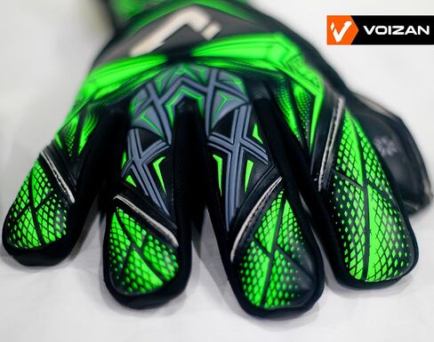 قفازات حارس مرمى كرة القدم Voizan Rival Vipera - قطع سلبي، قفازات حارس مرمى كرة القدم مع أشواك الأصابع وحماية المعصم، قفازات حارس المرمى للشباب، قفازات كرة القدم للبالغين، الأولاد والبنات in Kuwait
