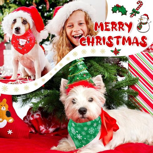 14 Pcs Christmas Dog Bandanas Dog Bib Dog Scarf Pet Bandana Dog Handkerchief for Small Medium Large Dogs Accessories Christmas Party Pet Costume in Saudi Arabia