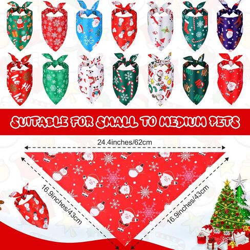 14 Pcs Christmas Dog Bandanas Dog Bib Dog Scarf Pet Bandana Dog Handkerchief for Small Medium Large Dogs Accessories Christmas Party Pet Costume in Saudi Arabia