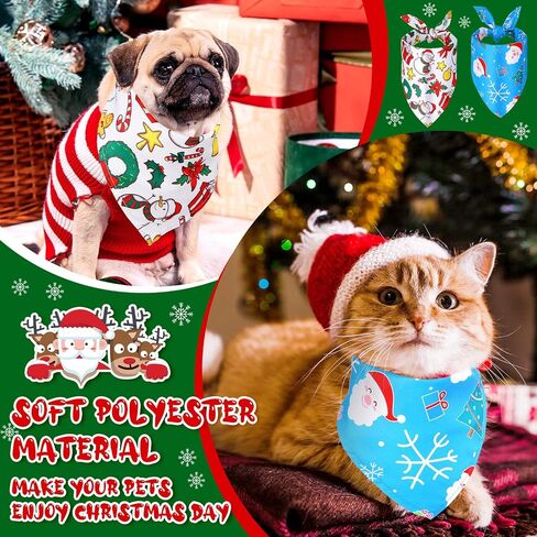 14 Pcs Christmas Dog Bandanas Dog Bib Dog Scarf Pet Bandana Dog Handkerchief for Small Medium Large Dogs Accessories Christmas Party Pet Costume in Saudi Arabia