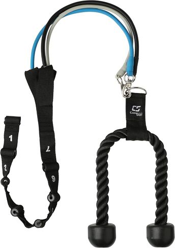 Capelli Sport Fitness Triceps Rope, Triceps Workout Resistance Bands with 3 Resistance Levels, Multi Color Light: Gray Medium: Blue Heavy: Black in Saudi Arabia