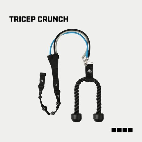 Capelli Sport Fitness Triceps Rope, Triceps Workout Resistance Bands with 3 Resistance Levels, Multi Color Light: Gray Medium: Blue Heavy: Black in Saudi Arabia