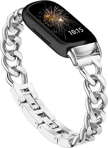 سوار سلسلة معدني من توفيمول متوافق مع سوار فيتبيت انسباير 3، اساور بديلة قابلة للتعديل من الستانلس ستيل لسوار فيتبيت انسباير 3 للنساء والرجال in Kuwait