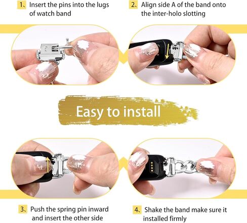 سوار سلسلة معدني من توفيمول متوافق مع سوار فيتبيت انسباير 3، اساور بديلة قابلة للتعديل من الستانلس ستيل لسوار فيتبيت انسباير 3 للنساء والرجال in Kuwait