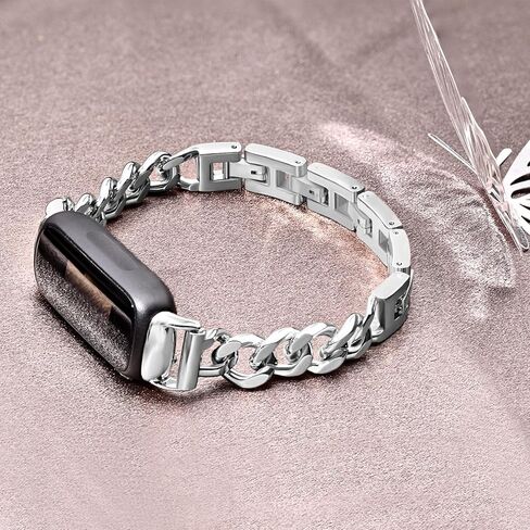 سوار سلسلة معدني من توفيمول متوافق مع سوار فيتبيت انسباير 3، اساور بديلة قابلة للتعديل من الستانلس ستيل لسوار فيتبيت انسباير 3 للنساء والرجال in Kuwait