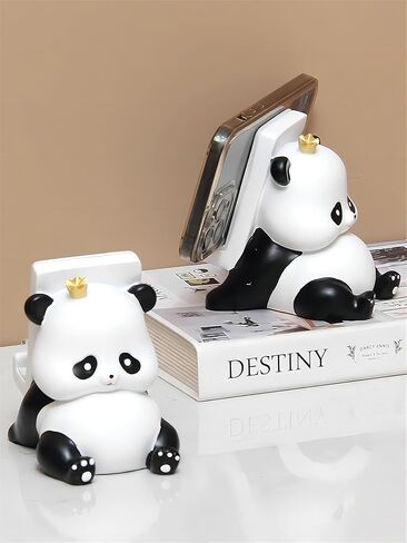 ECHENG الإبداعية الراتنج الباندا حامل الهاتف المحمول سطح المكتب لطيف الكرتون عرض الكمبيوتر اللوحي حامل فتاة القلب حامل الهاتف المحمول هدية (الباندا) in Kuwait