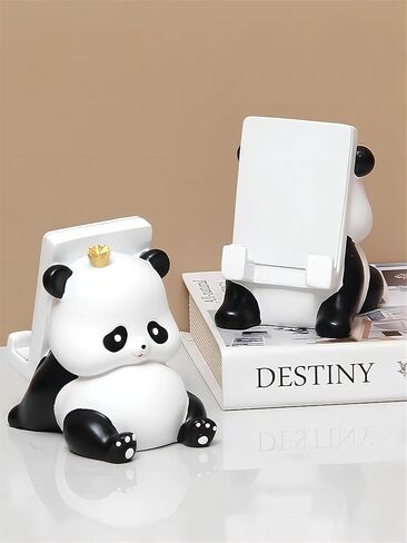 ECHENG الإبداعية الراتنج الباندا حامل الهاتف المحمول سطح المكتب لطيف الكرتون عرض الكمبيوتر اللوحي حامل فتاة القلب حامل الهاتف المحمول هدية (الباندا) in Kuwait