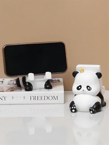 ECHENG الإبداعية الراتنج الباندا حامل الهاتف المحمول سطح المكتب لطيف الكرتون عرض الكمبيوتر اللوحي حامل فتاة القلب حامل الهاتف المحمول هدية (الباندا) in Kuwait