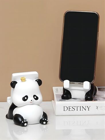 ECHENG الإبداعية الراتنج الباندا حامل الهاتف المحمول سطح المكتب لطيف الكرتون عرض الكمبيوتر اللوحي حامل فتاة القلب حامل الهاتف المحمول هدية (الباندا) in Kuwait